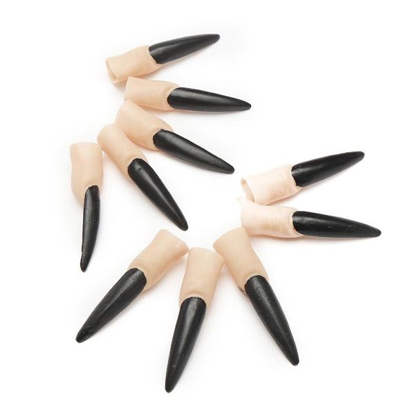 

10pcs zombie fake fingers witch nail set halloween prop party decoration witch ghost nail sets soft plastic false finger nail dbc vt0705