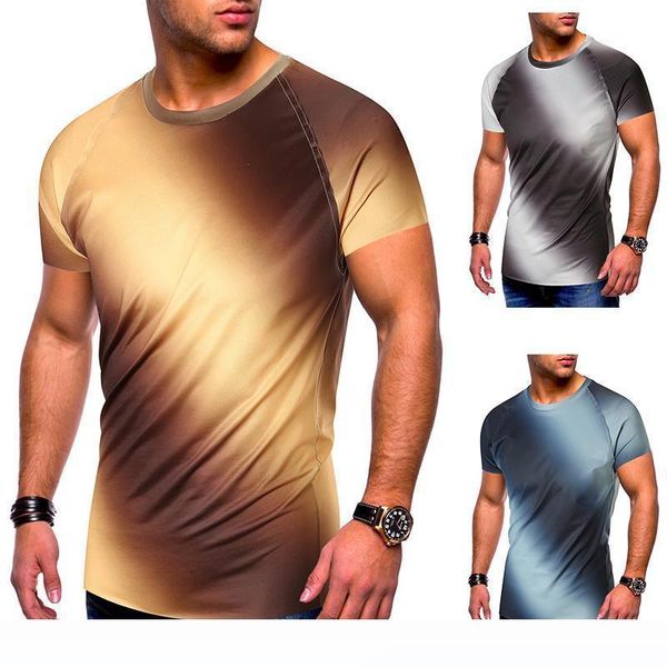 

shirts 2019 summer fashion o-neck short sleeved street tees hombres gradient mens t, White;black