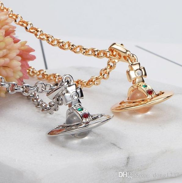 

british west queen mother vivian small glass beads three-dimensional saturn necklace, Silver