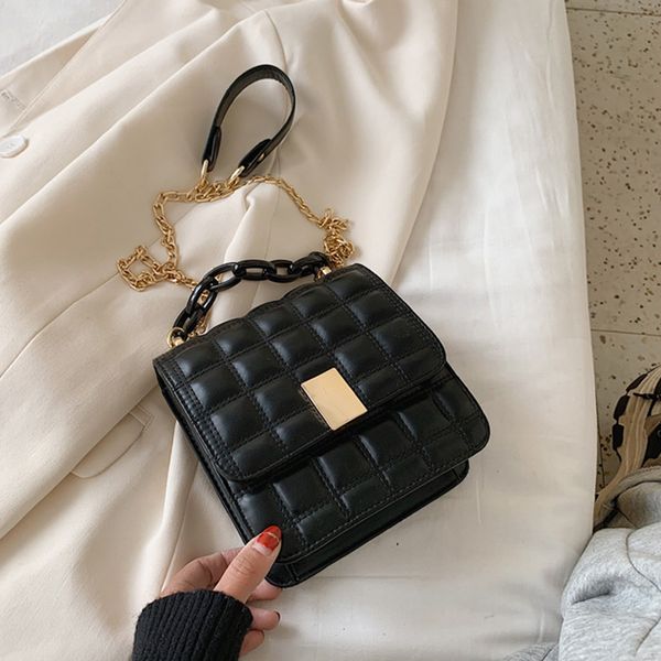 

solid color leather crossbody bags for women 2020 travel chains shoulder handbags simple messenger bag ladies cross body bags