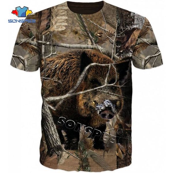

hunting animal wild boar boys rock 3d print shirts kawaii aesthetic harajuku men clothing