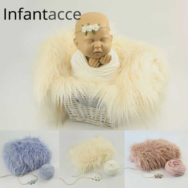 

новорожденные фотографии реквизит одеяло фонов искусственного меха ребенок фото проп хлопок перекос hairband набор оголовье эластичных обруч