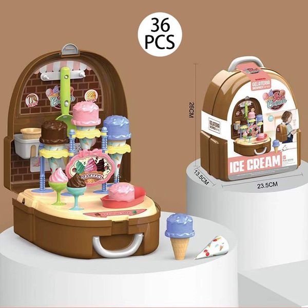 

style children's simulated kitchen utensils make-up cashier kit ice cream over a backpack box doctor boys and girls toys