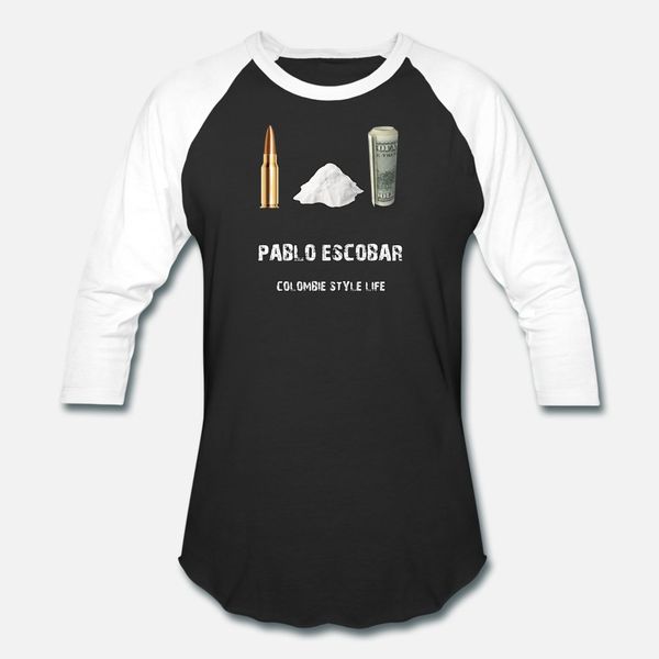 

pablo escobar colombia life style t shirt men printing tee shirt s-xxxl fit authentic summer letters shirt, White;black