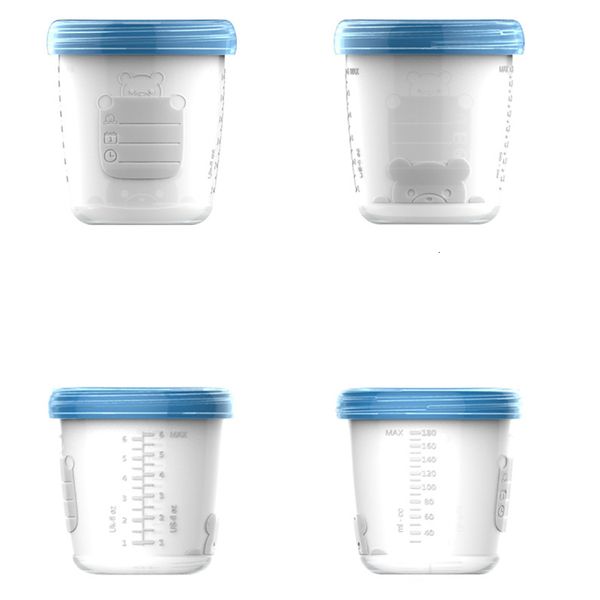 

4 pieces/set 180ml breast milk storage bottle wide neck infant newborn food er fresh cup bpa products nbb0034