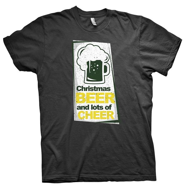 

2019 fashion cotton tee shirt fashion christmas party celebrations beer and cheer t-shirt