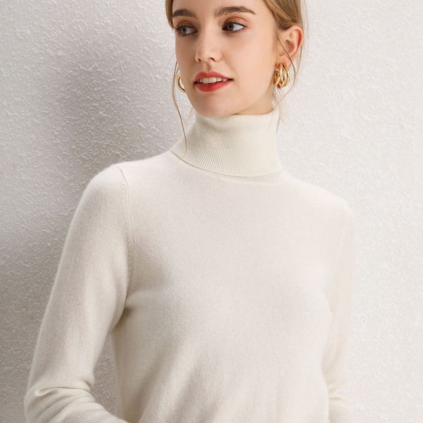 

women's sweaters women 100% pure cashmere knitted turtleneck pullovers winter female soft warm jumpers 10colors fashion sweater, White;black