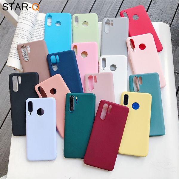 

candy color silicone phone case for huawei p30 lite pro p20 lite p10 p smart plus z 2019 2018 matte soft tpu back cover