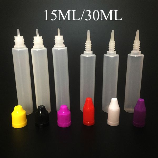 

PE Empty Needle plastic bottles vape pen Long Slim E Liquid Bottle Needle Dropper Oil Bottles With Colorful Caps for e cigarette liquid