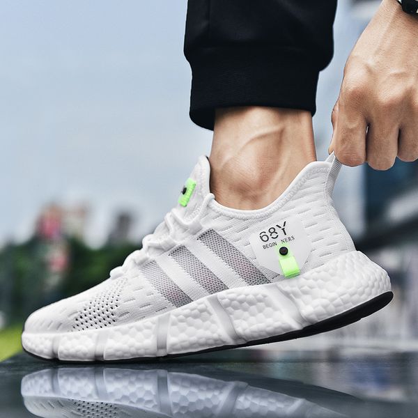 

fashion casual shoes men lightweight men shoes breathable comfortable mesh lace up male sneakers footwear sport, Black