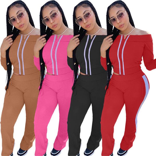 

2020 womens hoodie legging two piece set outfits long sleeve tracksuit jacket pants sportswear panelled outerwear tights sports set, Gray