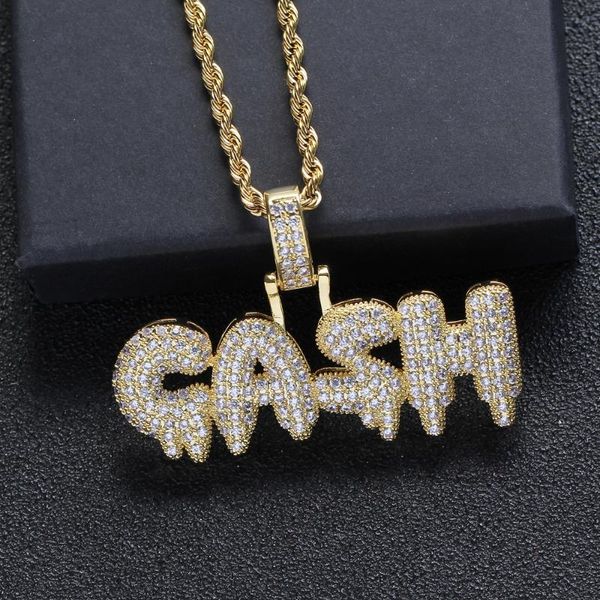 

cremo iced out bubble letter pendant cross-border copper inlaid zircon mens hip-hop tide custom wedding couple hip hop necklace, Silver