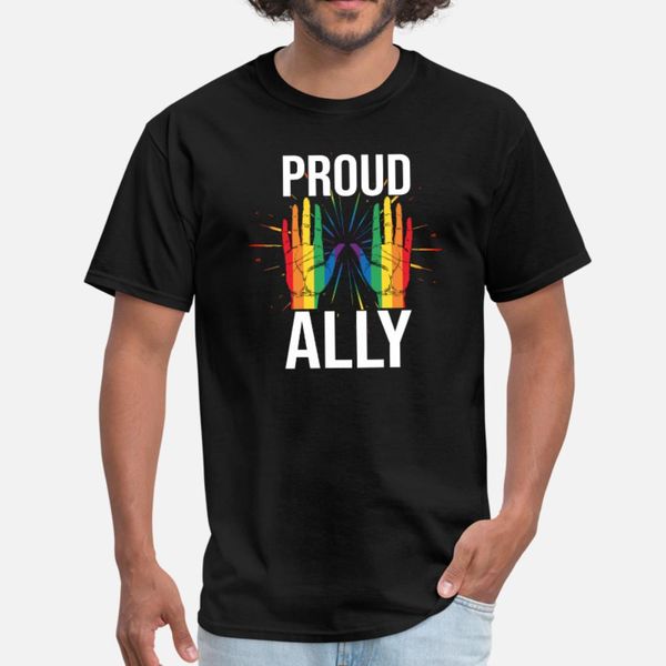 

lgbt proud ally t shirt men designs tee shirt size s-3xl solid color crazy funny casual spring family shirt