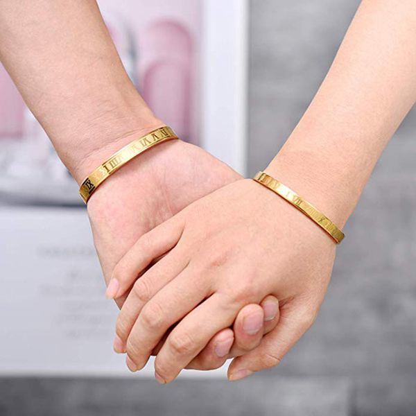 

luxury gold bangle cuff stainless steel bracelets&bangles gold women men/love/opening bangles rose pulseira luxury jewelry, Black