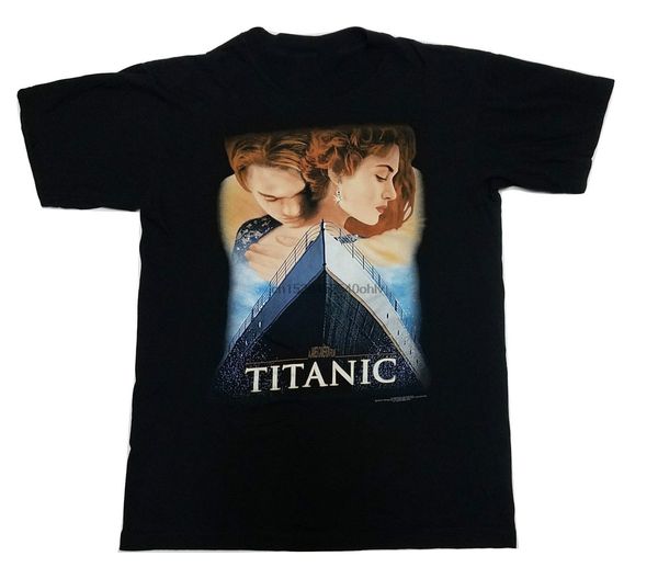 

rare vintage titanic leonardo dicaprio kate winslet movie o-neck short loose t-shirt