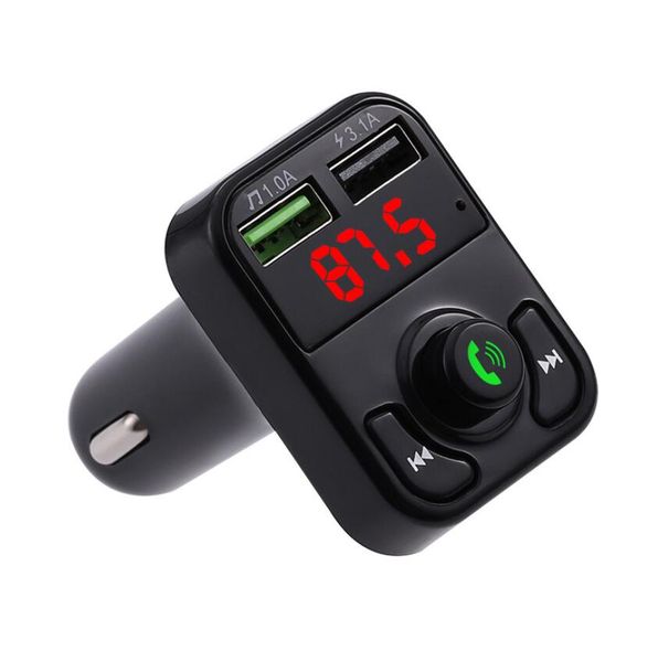 

car b2 x3 multifunction bluetooth transmitter 2.1a dual usb car charger fm mp3 player car kit support tf card handsfree