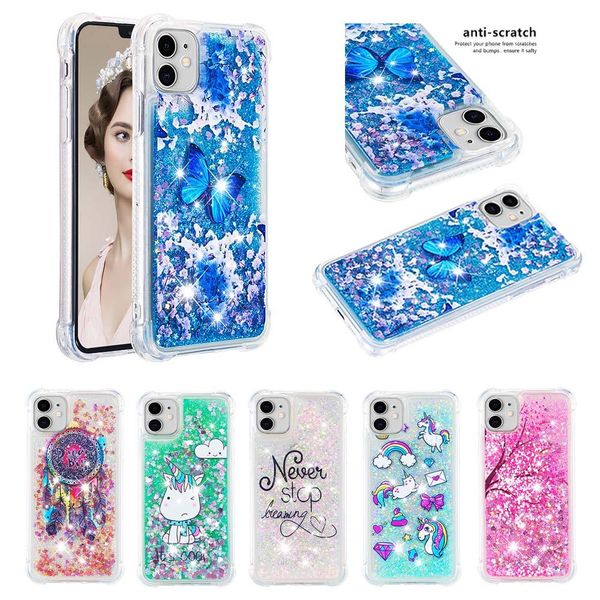 

cgjxsfor iphone 11 shockproof case tpu transparent liquidsand phone cases for iphone 6 7 8plus x xr 11 pro max samsung s9 s10 plus s20