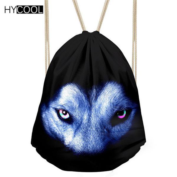 

hycool 3d wolf printing sport bag boys gym bag men canvas backpack outdoor fitness light and breathable mochila deportiva
