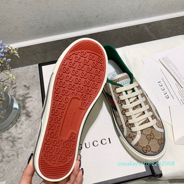 

2020 mens womens designer tennis 1977 sneaker with web green and red in cotton luxury fashion casual trainer designer shoes for men1 s08, Black