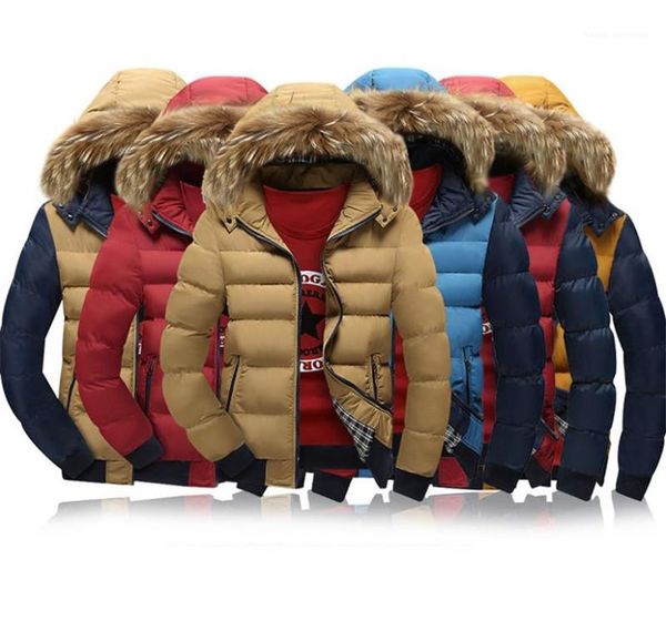 

hat detachable 20fw mens outerwear contrast color mens designer jacket casual thick warm long sleeve hooded coat, Black;brown