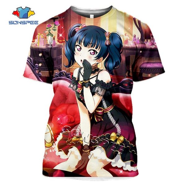 

summer anime girl love live printed 3d print shirts aesthetic hentai aesthetic men clothing