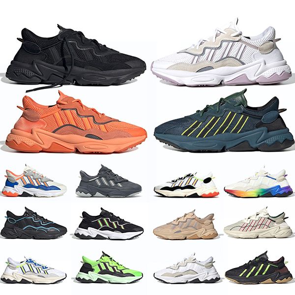 

ozweego men women casual shoes triple black white king push era pack reflective xeno bright mens trainers sports sneakers size 36-45, White;red