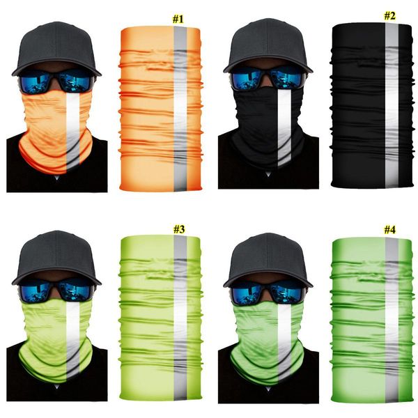 

reflective stripe solid bandana neck headband cycling fishing scarf bandana men women headwear multifunction seamless face mask dwe626