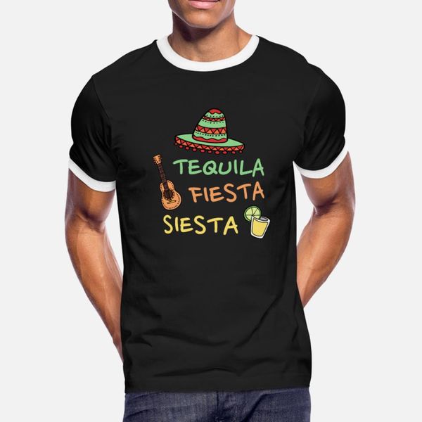 

tequila fiesta siesta mexican mexico drink t shirt men designing 100% cotton o neck original loose building summer slim shirt