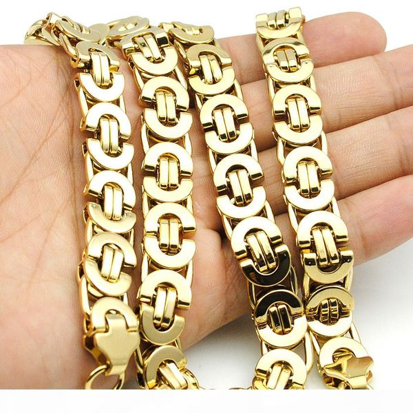 

amumiu 11mm gold huge & heavy long stainless steel byzantine men chain necklace 316l stainless steel jewelry golden kn016, Silver