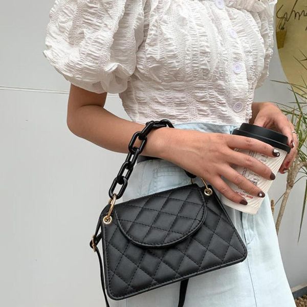 

quilted threads pu leather crossbody bags for women 2020 candy color chain solid color travel fashion luxury shoulder handbags