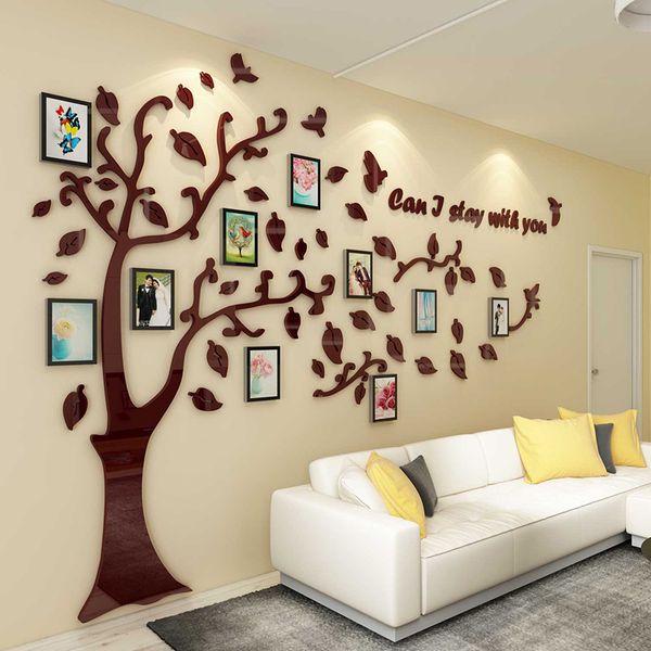 

warm p tree 3d quality acrylic wall stickers p frame for home decor diy creative bird tree background wallpapers sticker