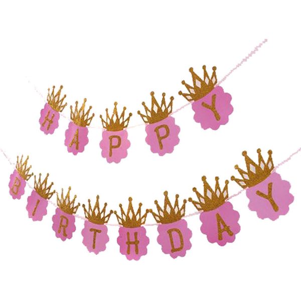 

crown home bunting party decoration backdrop happy birthday hanging flag banner