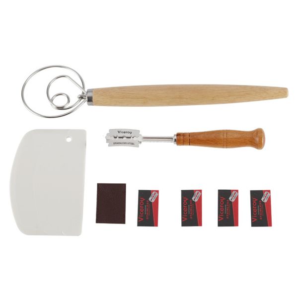 

bread baking tool set cutter spatula dough whisk wood handle blade accessories