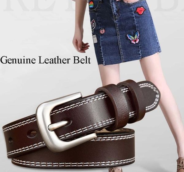 

new genuine leather belt for woman strap casual all-match ladies adjustable04, Black;brown