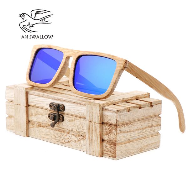 

an swallowfactory outlet wood sunglasses polarized wooden glasses uv400 bamboo sunglasses brand wooden with wood case, White;black