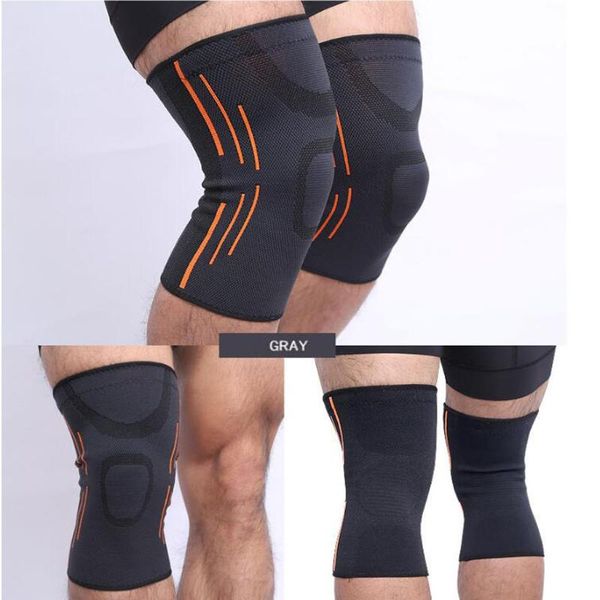

elbow & knee pads 1 pair adjustable sports training elastic nylon support brace kneepad black gray extra-thick breathable tennis cyclin