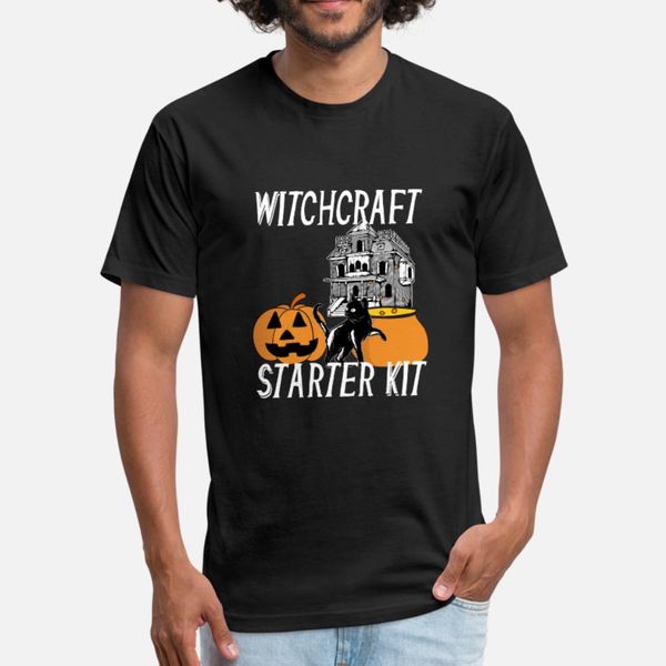 

witchcraft starter kit cat witch funny design for t shirt men custom cotton size s-3xl cool fit funny casual summer kawaii shirt