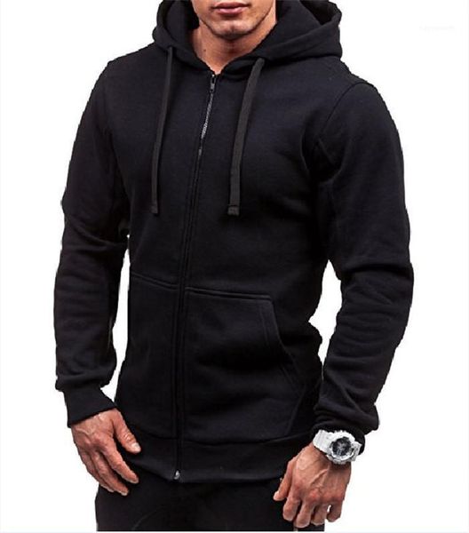 

sleeve pullover hooded with zipper solid color homme sweatshirt mens designer casual hoodies fashion long, Black