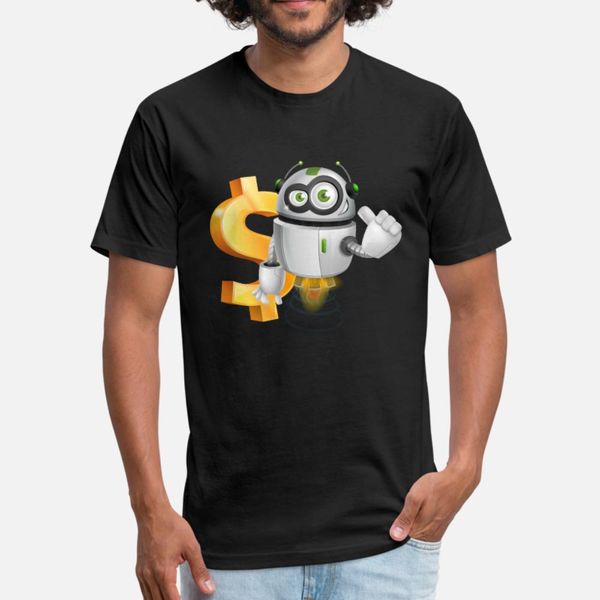 

robot icon dollar t shirt men printing short sleeve crew neck family loose casual spring cool shirt