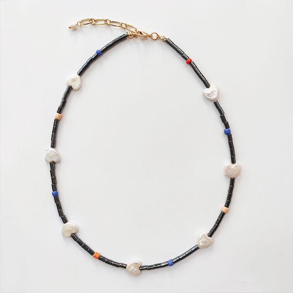 

handmade моды панк черного камень ожерелье дама изысканный сердце образного жемчужные ожерелья аксессуаров регулируемых моды классической, Golden;silver