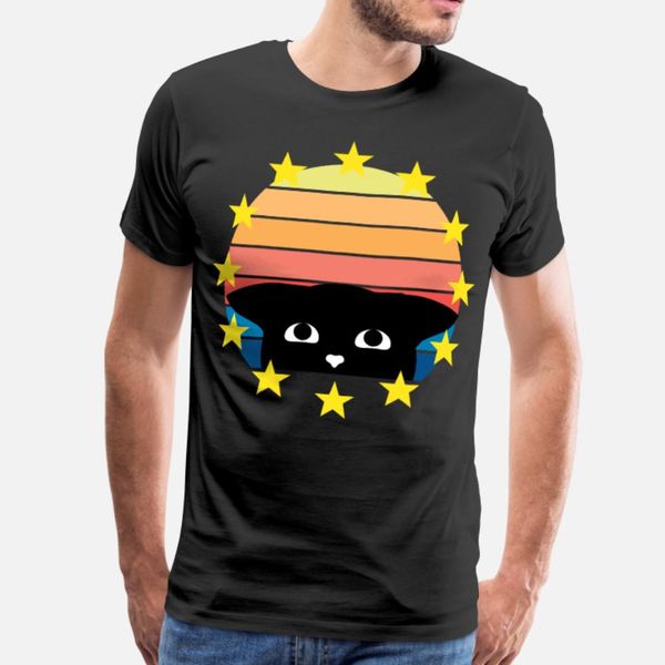 

europe symbol, eu star flag cat t shirt men designer 100% cotton s-3xl leisure interesting comical spring cool shirt