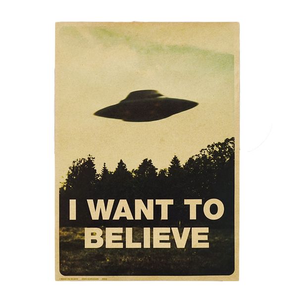 

vintage classic "i want to believe" home decor wall stickers