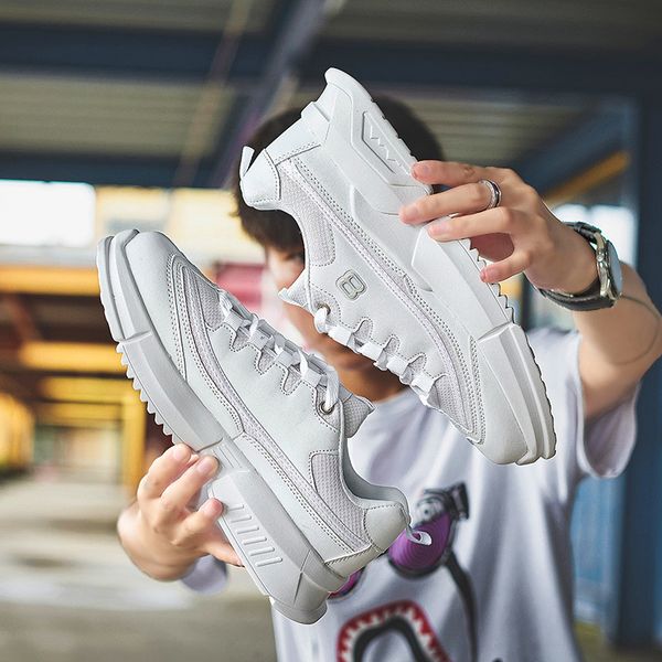 

fashion new men casual shoes flying weave super light running shoes sneakers retro hong kong trendy breathable men's, Black