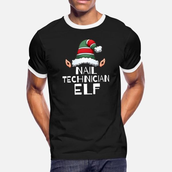 

nail technician elf christmas holidays xmas elves t shirt men personalized short sleeve s-xxxl clothing graphic basic spring kawaii shirt