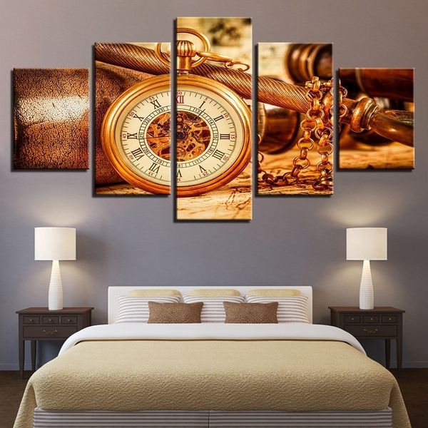 

canvas pictures home decor hd prints 5 pieces vintage spacial watch paintings retro posters for living room wall art no frame