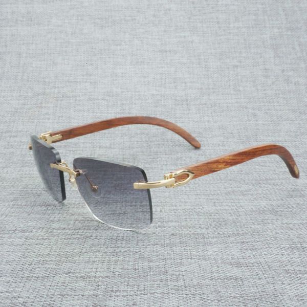 

vintage black white buffalo horn rimless square sunglasses men wood sun glasses retro wooden shades for summer club eyewear b di9j, White;black