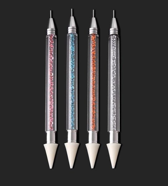 

double-headed nail polish pen art dotting pens pluma de esmalte de unas drill point nail polish diy tools point drill nail art polish pen, Silver