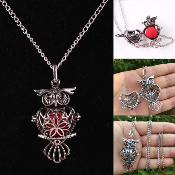 

owl necklaces chain refill with women gift pendant aromatherapy 2pcs birthday b377q sweater sliver 2019 necklace 70cm diffuser retro pads x