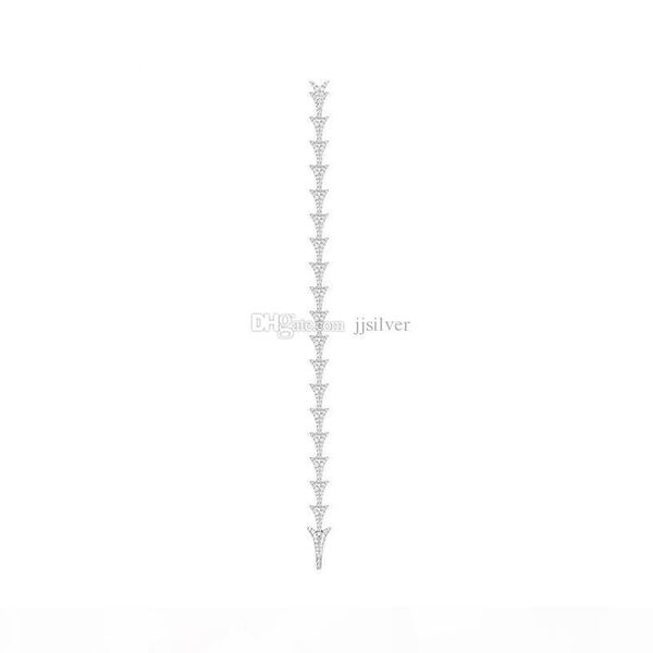 

luxury 925 sterling silver dart arrow earrings pending drop earings fashion jewelry women micro pave zircon line long chain dangle earrings