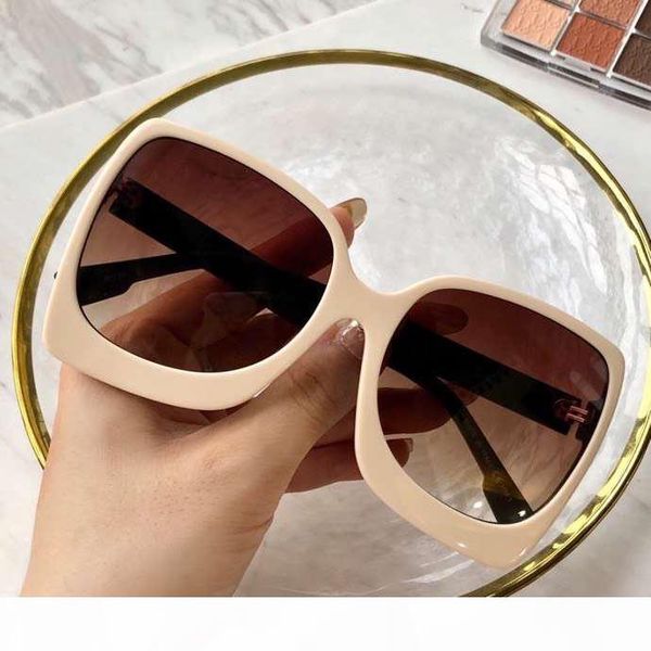 

beige oversized sunglasses brown gradient lens glasses womens designer sunglasses shades gafas de sol with box, White;black